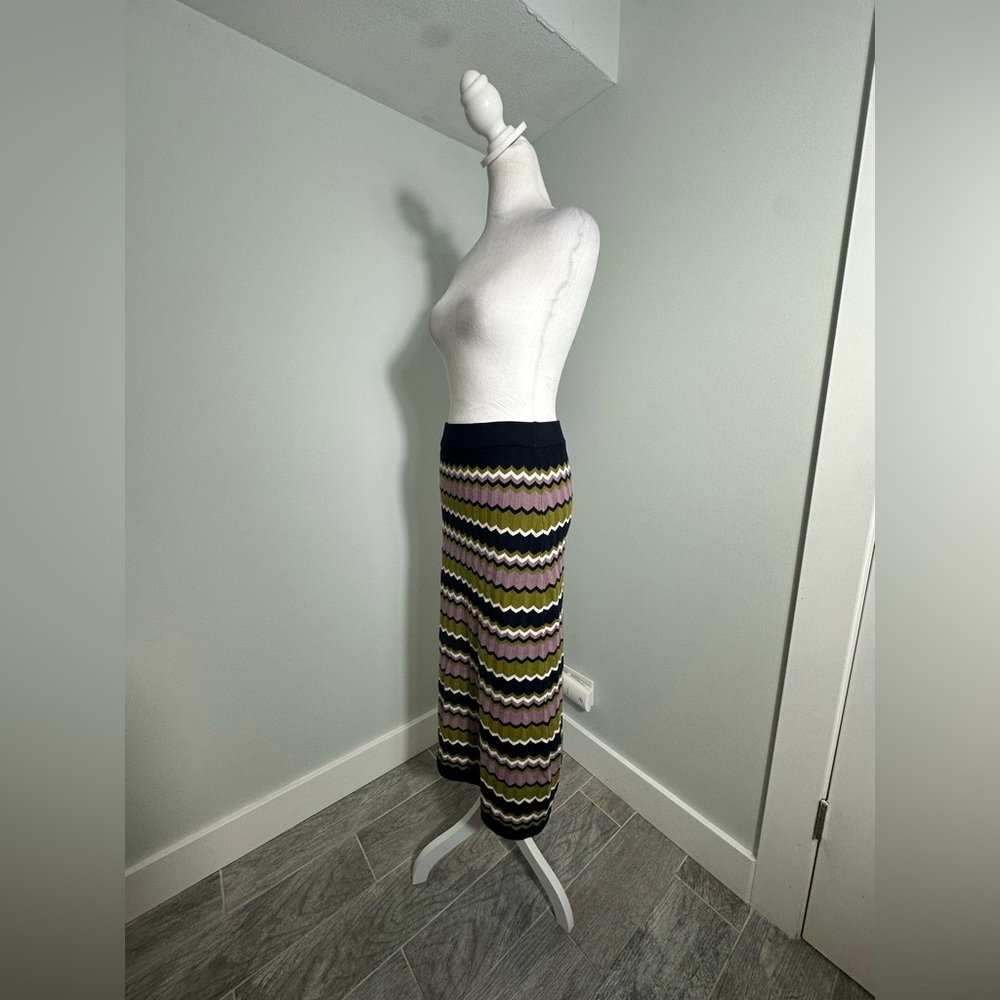 NEW SEZANE Parniane Striped Knit Midi Cotton Skirt  Dress Size Medium - Picture 7 of 15